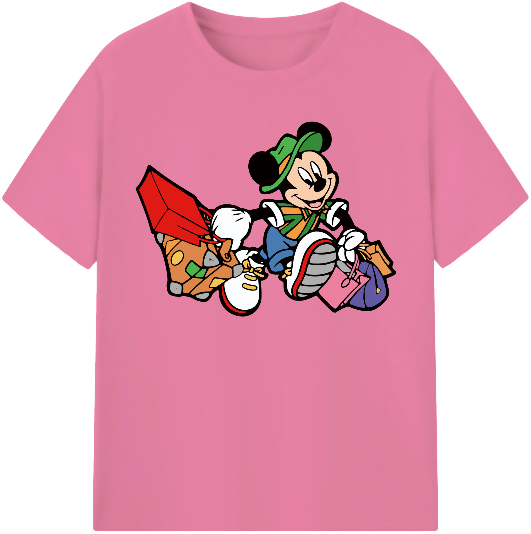 （画像用） ミッキーマウス Mickey Mouse 綿100％半袖Tシャツ（フロントプリント）